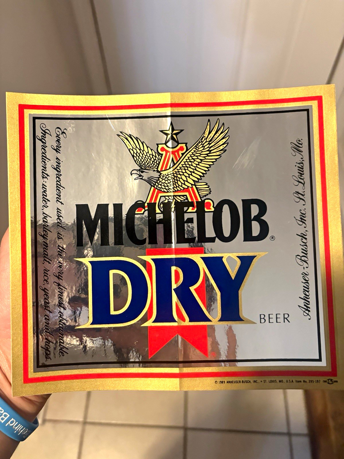 Lot of 6 Vintage 1989 Michelob Dry Beer Sign Decals 14.75\
