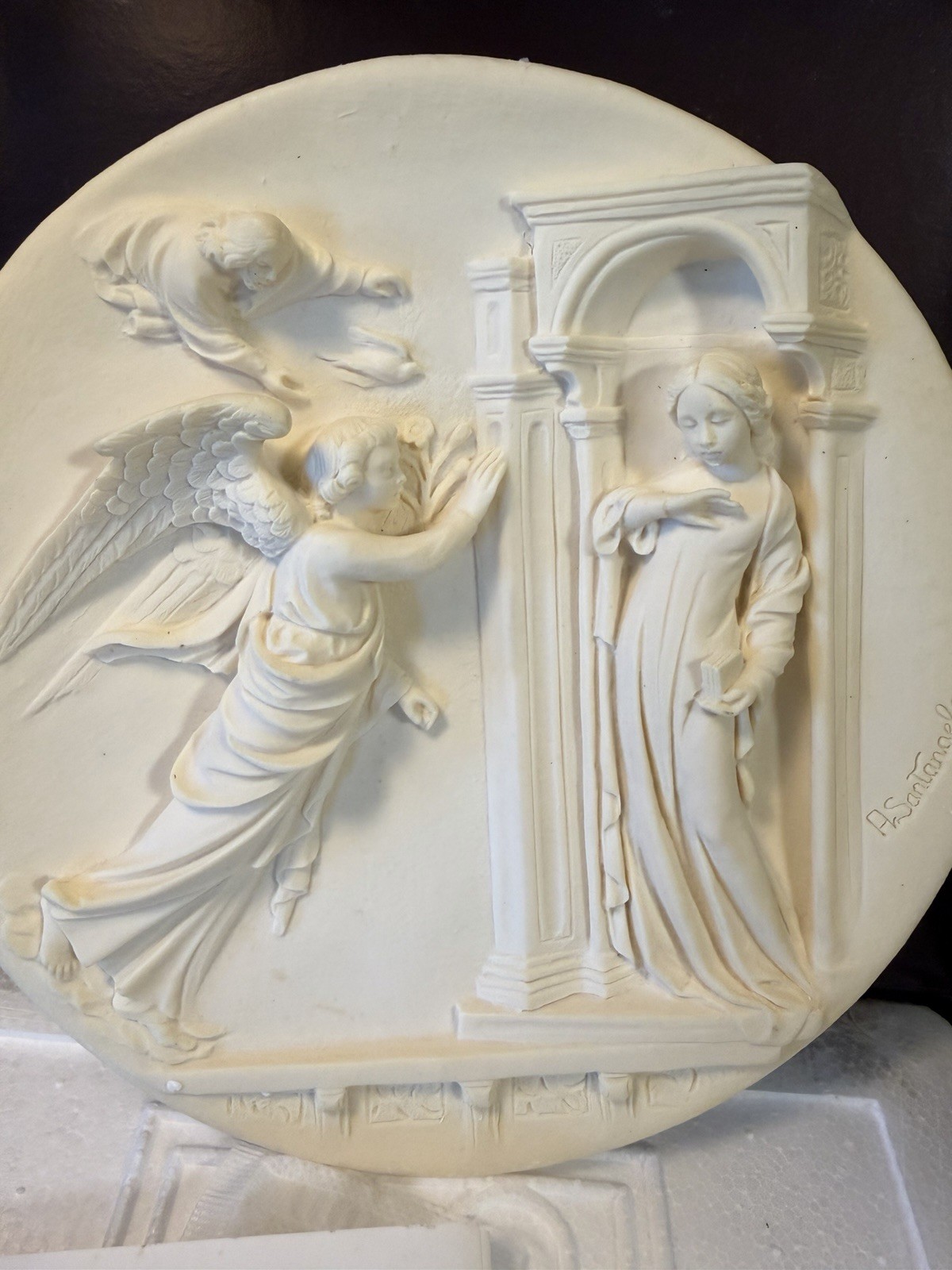 Studio Dante di Volteradici 3D Alabaster Plate The Annunciation BC 1754