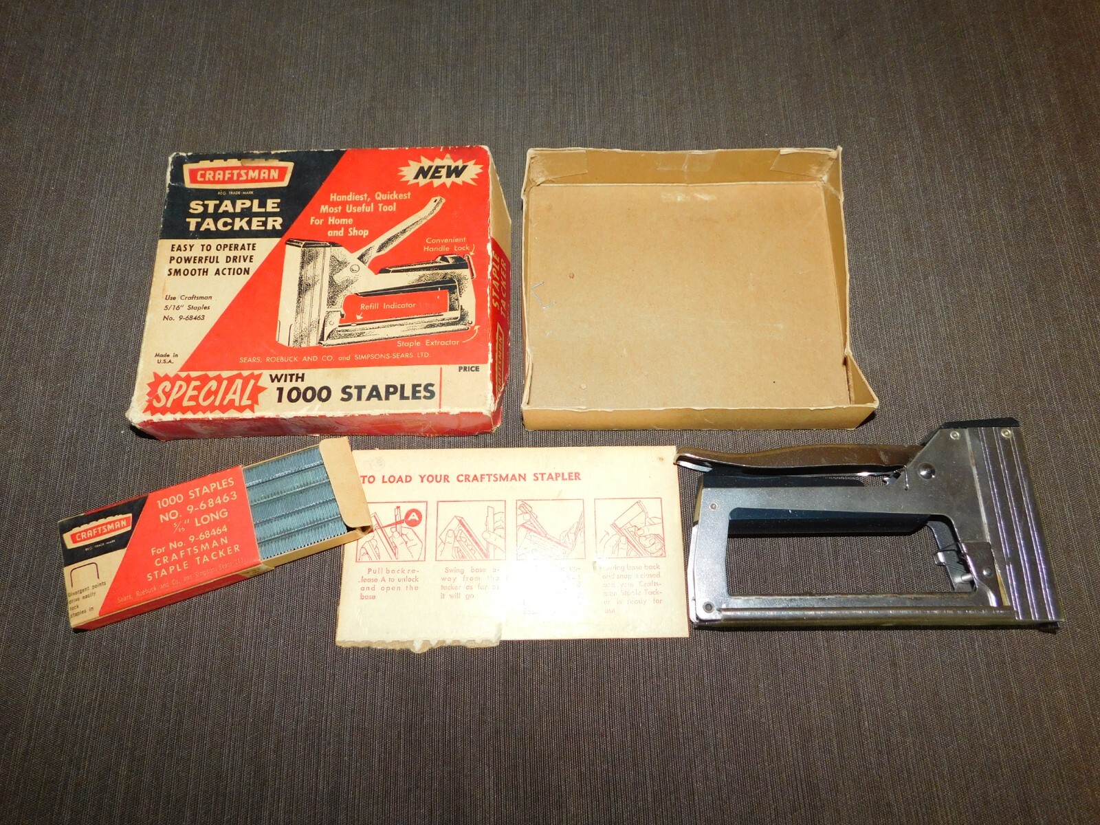 VINTAGE TOOL CRAFTSMAN STAPLE TACKER NEW IN BOX