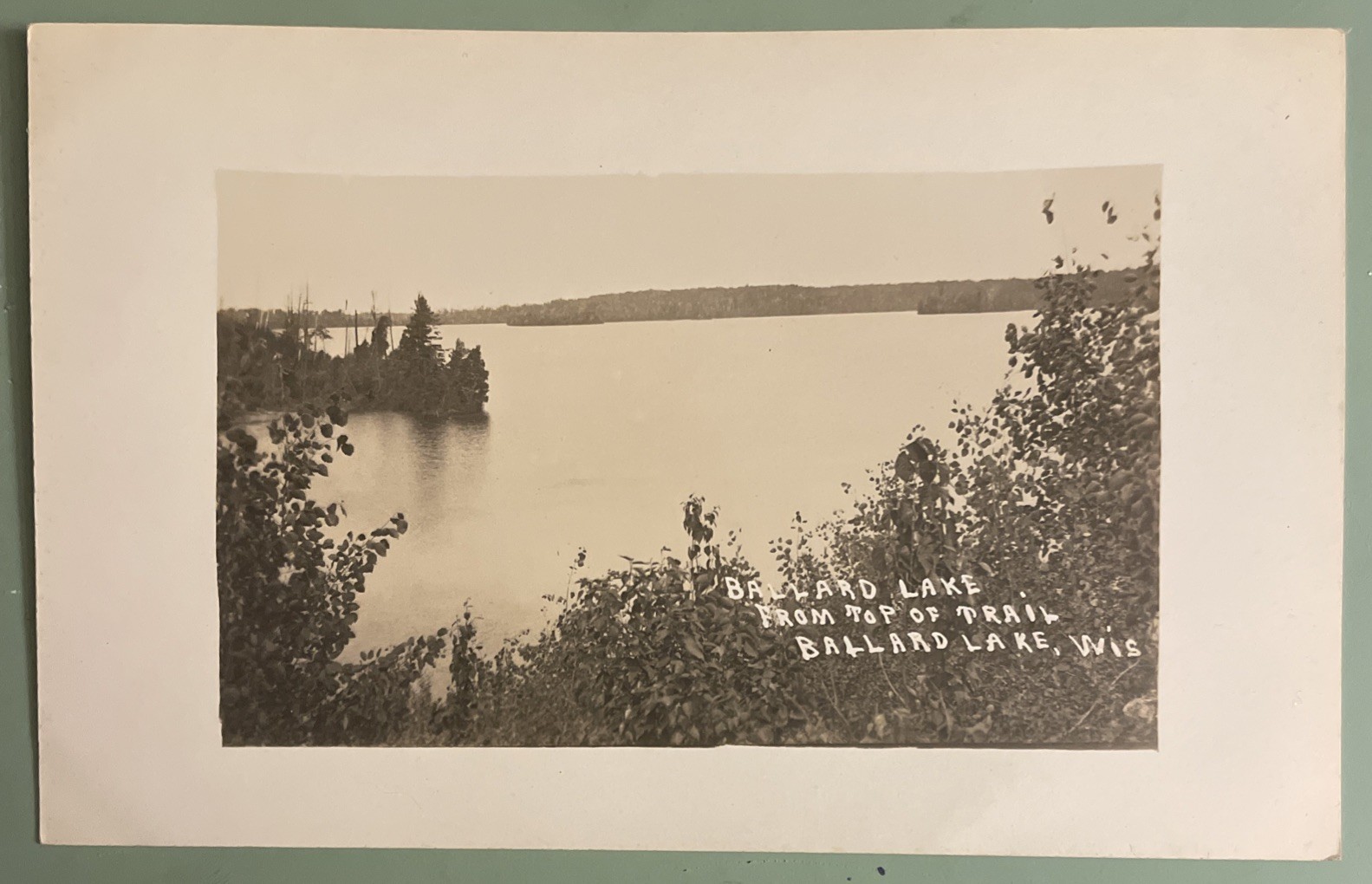 1910c Rppc Ballard Lake, Wisconsin, Ballard Lake from the top of the trail RPPC 1910c Rppc Ballard Lake, Wisconsin, Ballard Lake from the top of the trail RPPC