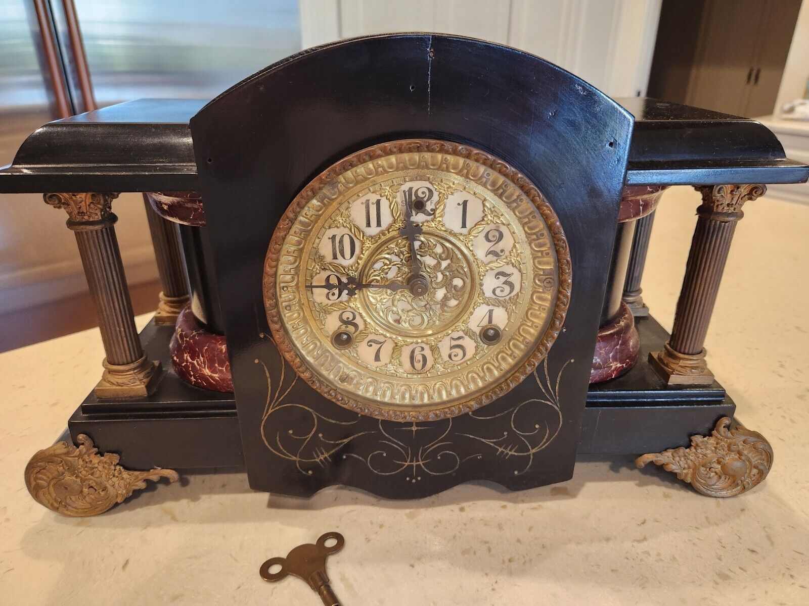 Antique Sessions 8 Day Mantel Clock ~ Restored and working condition 