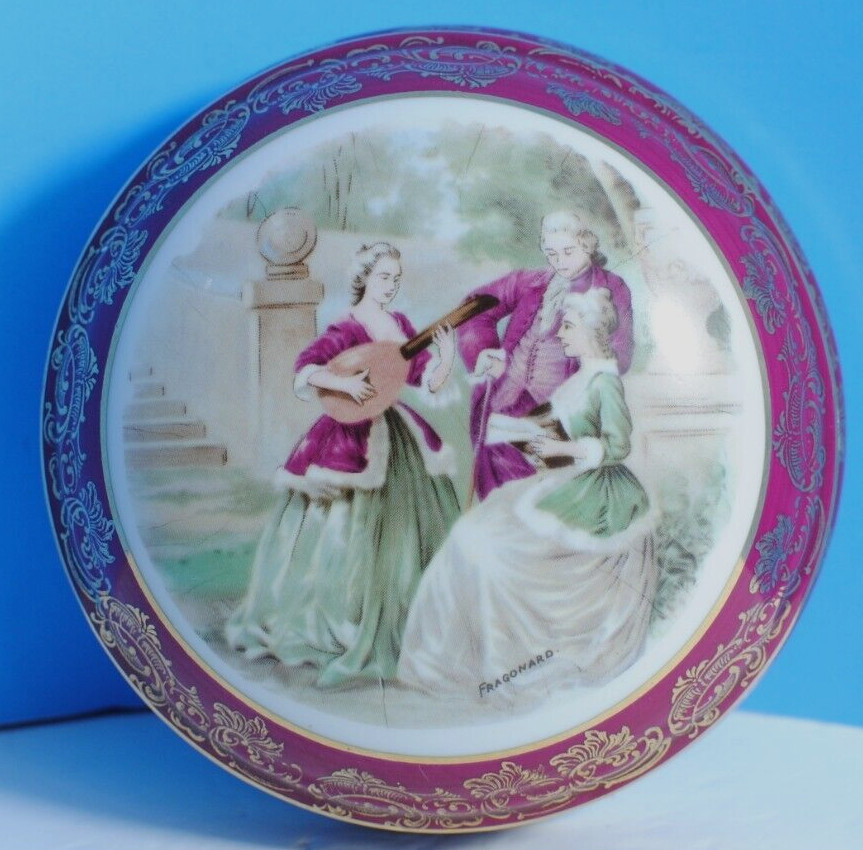 Porcelaine d'Art P. P Limoges France Round Trinket / Box Gilded Accent Signed 6