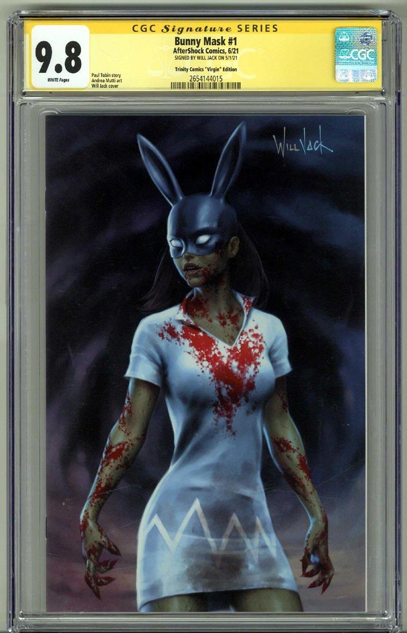 BUNNY MASK #1 CGC 9.8 SS SIGNED WILL JACK TRINITY COMICS VIRGIN EDITION POP 15