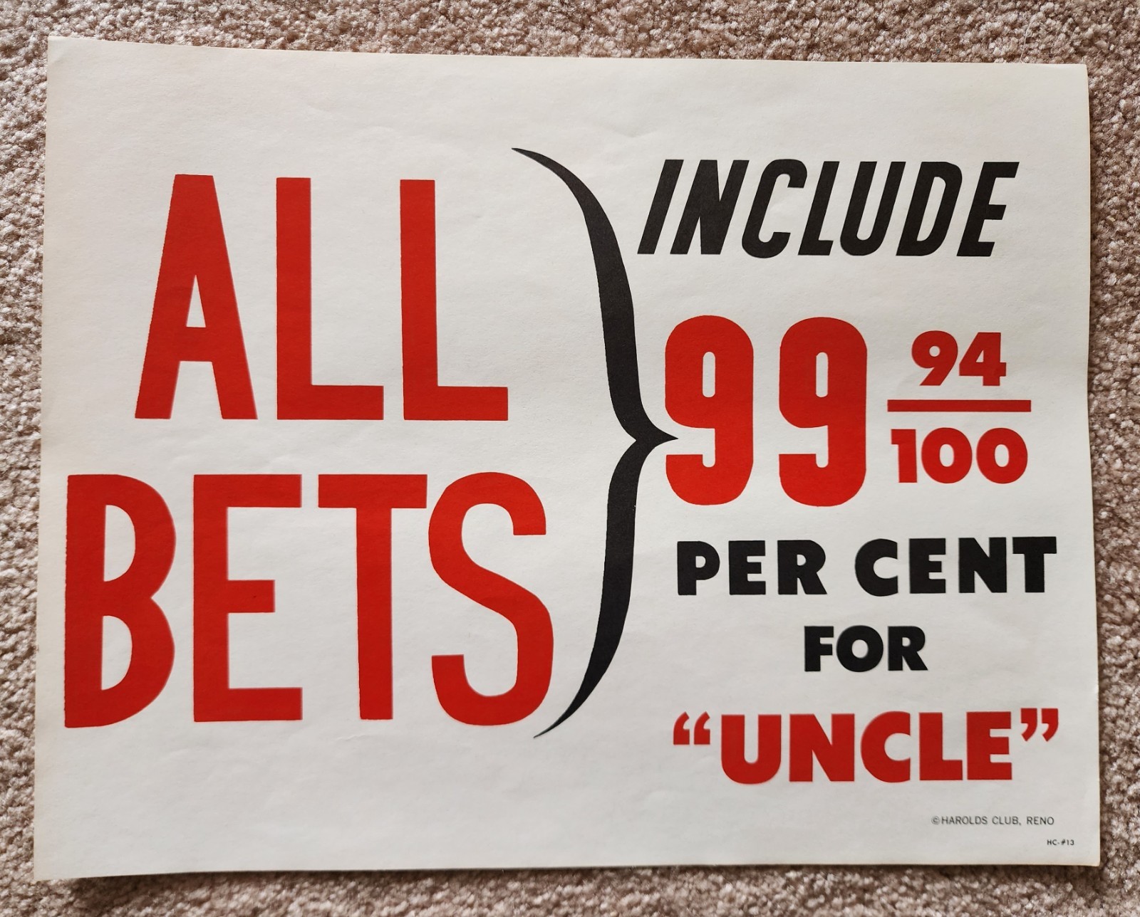 Vintage Harold's Club Casino Reno NV HUGE Advertising Lot FOR JIM