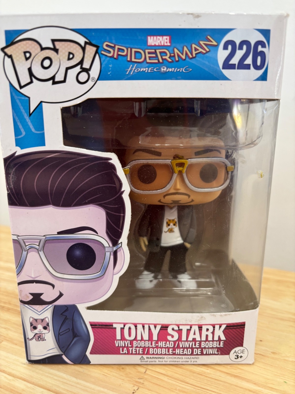Funko Pop Marvel Spider-Man #226 Tony Stark Vinyl Bobble-Head Figure - NIB