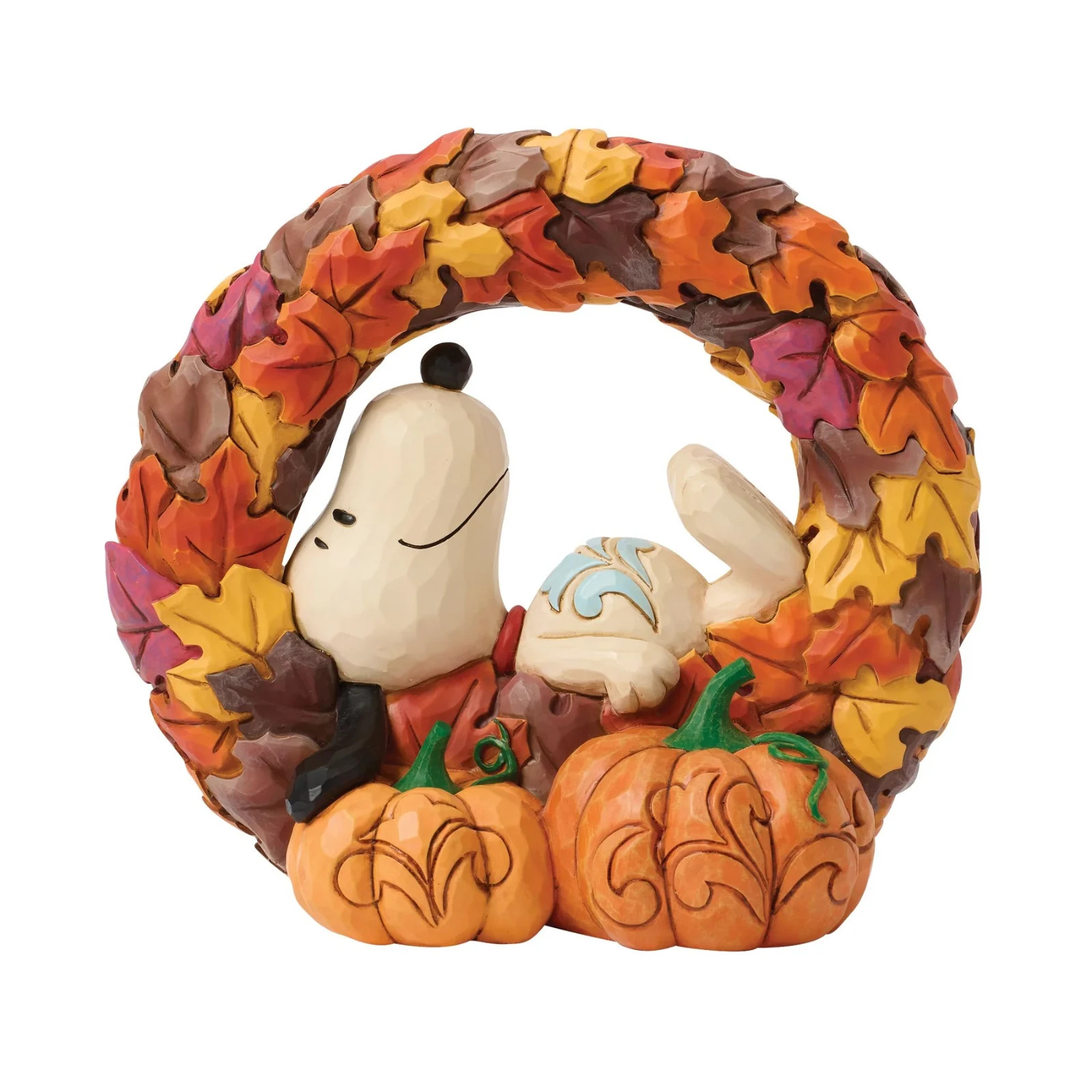 Jim Shore Peanuts SNOOPY ON FALL WREATH-LAYERS OF AUTUMN 6018512 BRAND NEW