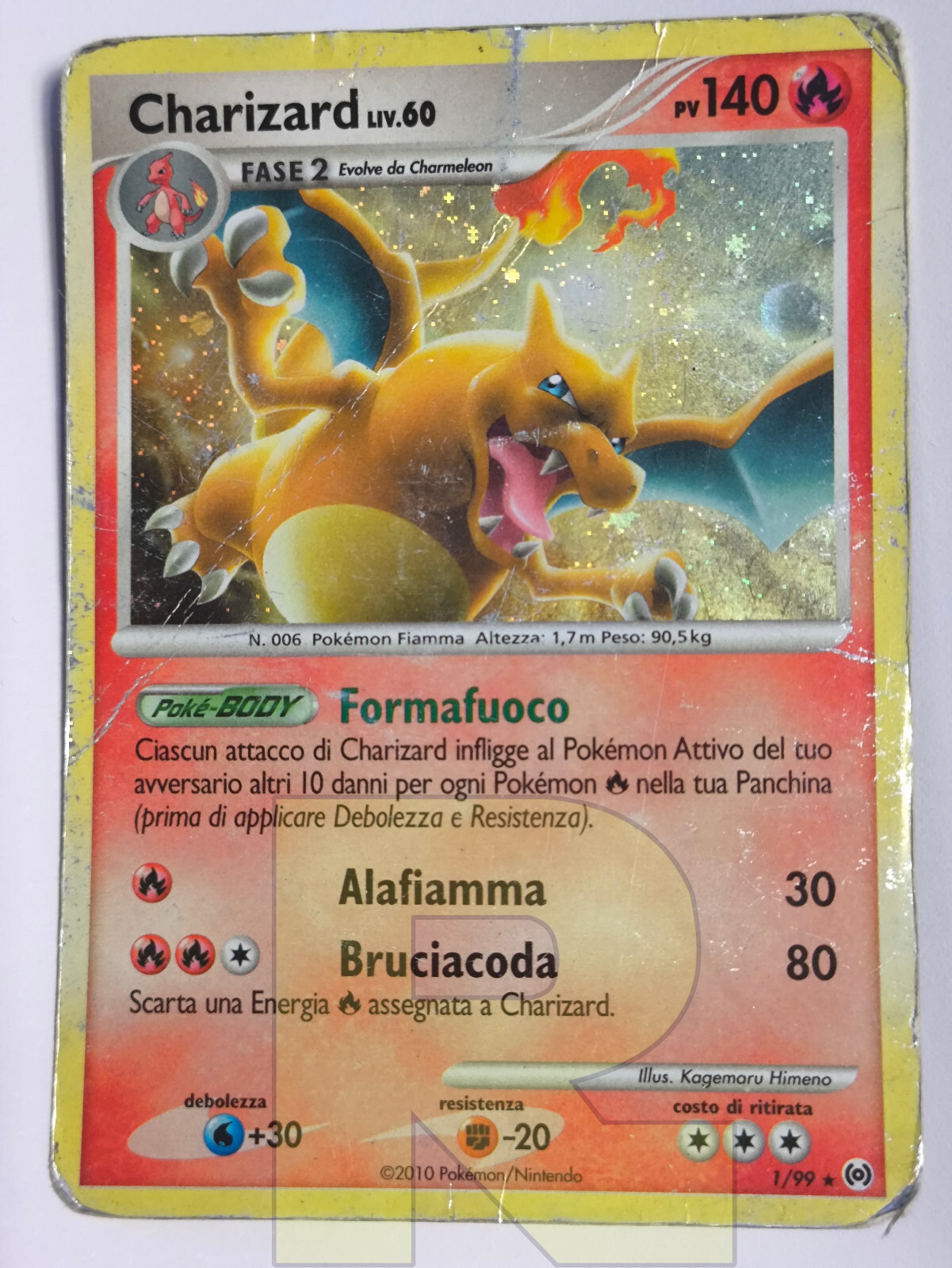 Charizard Lv.60 ® Arceus 1/99 ® Rare Holo Foil ® Pokemon ® Italiano ® Poor