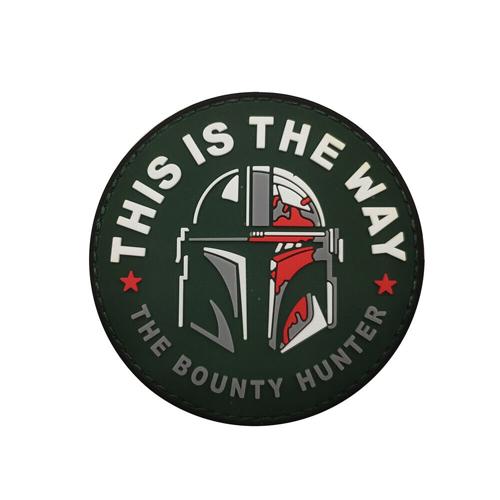 3D PVC THIS IS THE WAY THE BOUNTY HUNTER STAR WAR HOOK LOOP PATCH RUBBER GREEN 1