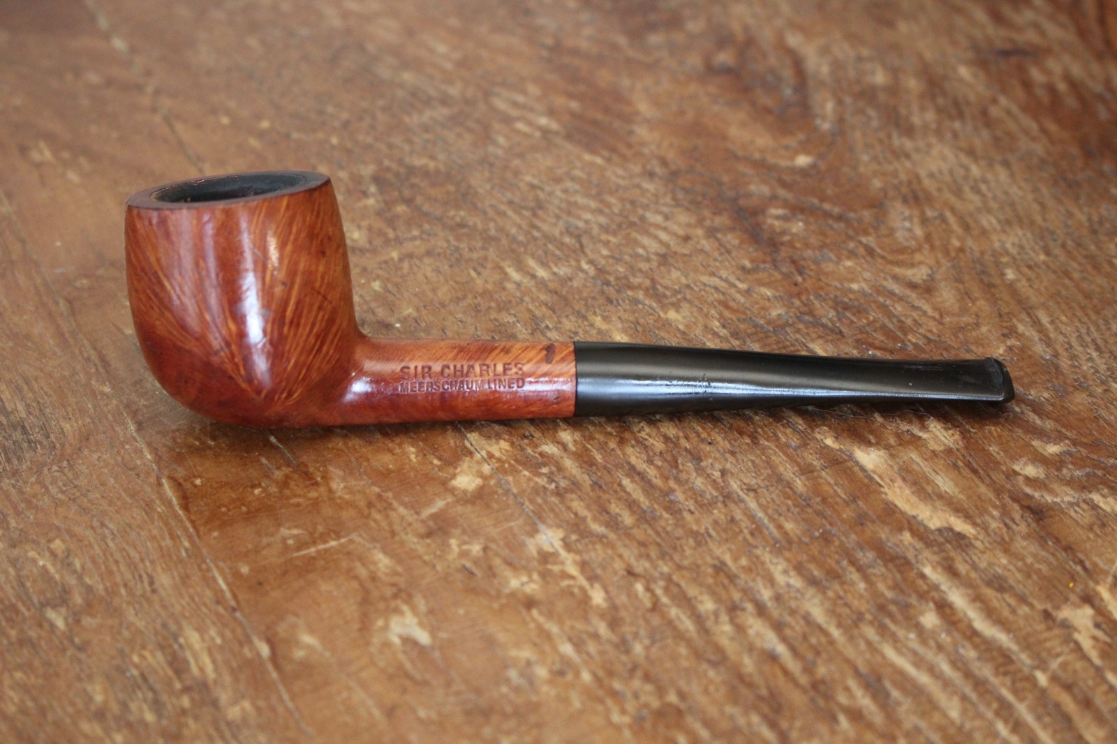 Vintage SIR CHARLES Algerian Briar Meerschaum Lined Tobacco Estate Pipe France