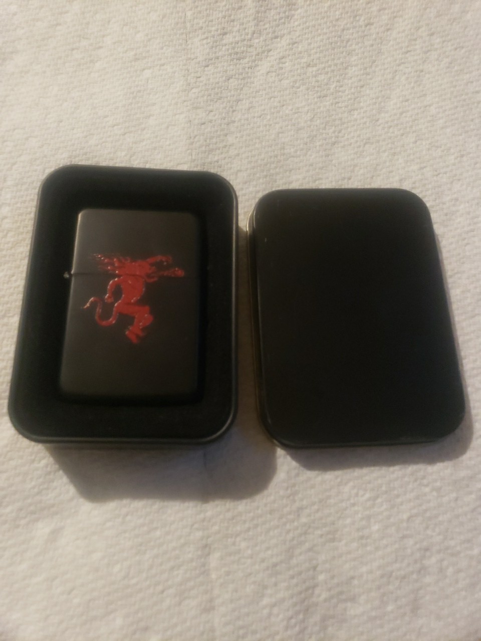 Lighter, Fireball Logo - Black With Red By Star 1 - 2015 New Open BoxNever Used