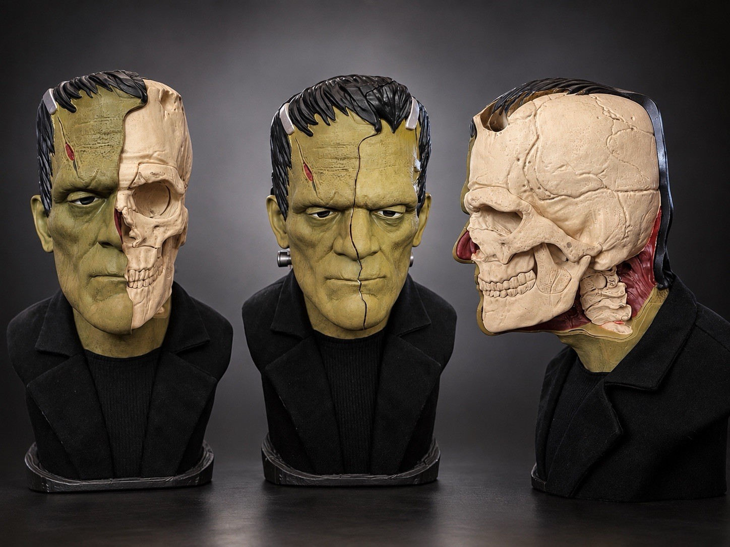 Universal Monsters Skull Reveal Frankenstein Bust Skullology  12” Fabric Outfit