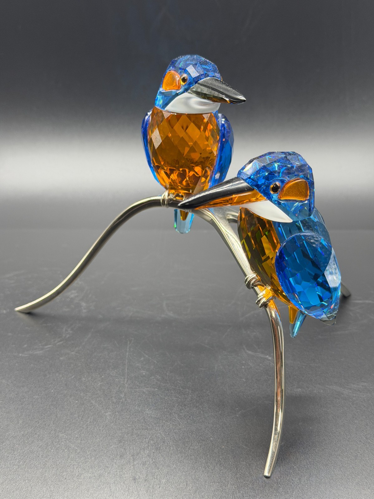 Fabolous Swarovski Large Blue Turquoise Paradise Birds Kingfishers on Branch