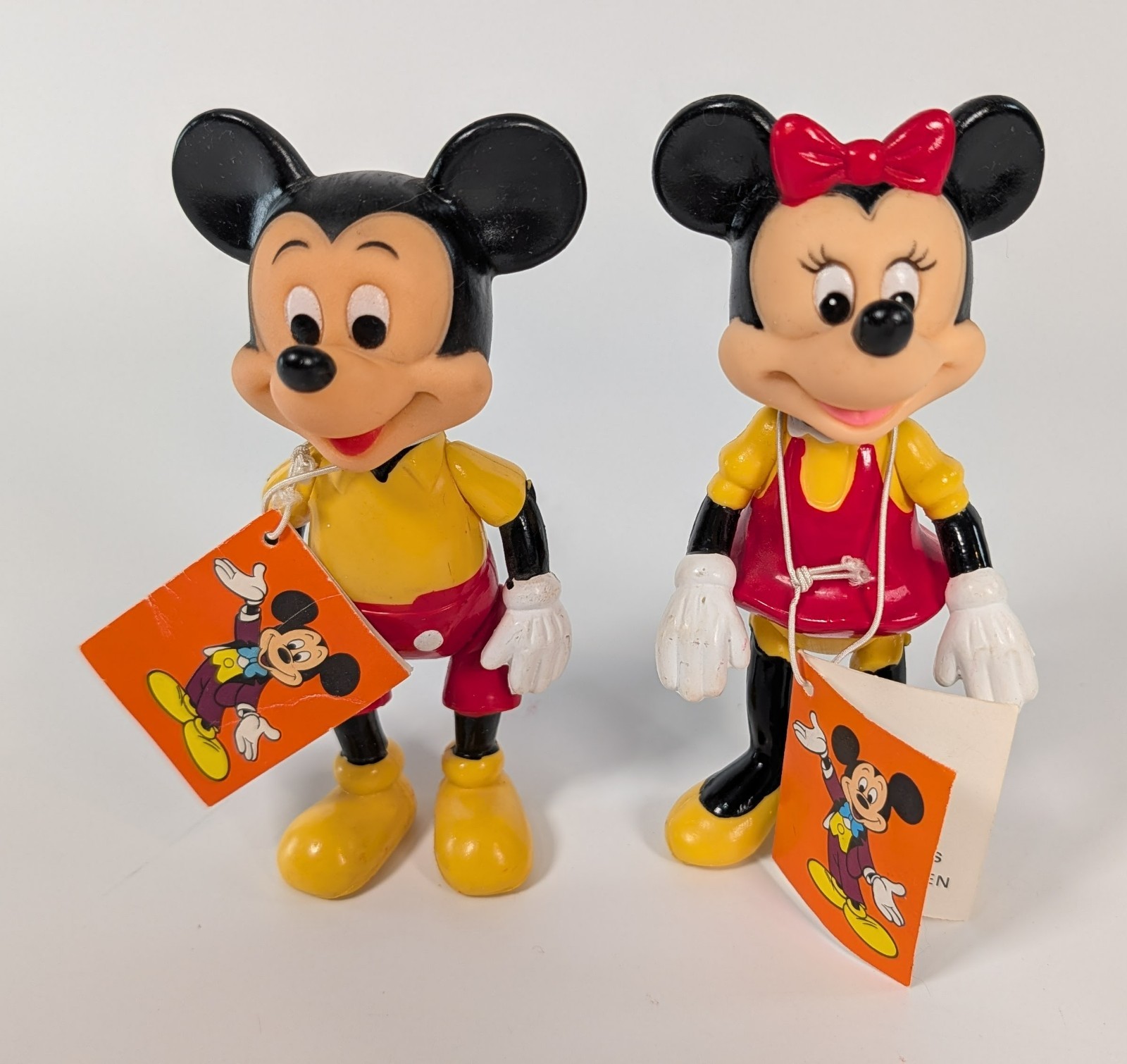 Vintage Mickey Mouse & Minnie Mouse 1970s Rubber/Plastic Figure - NWT
