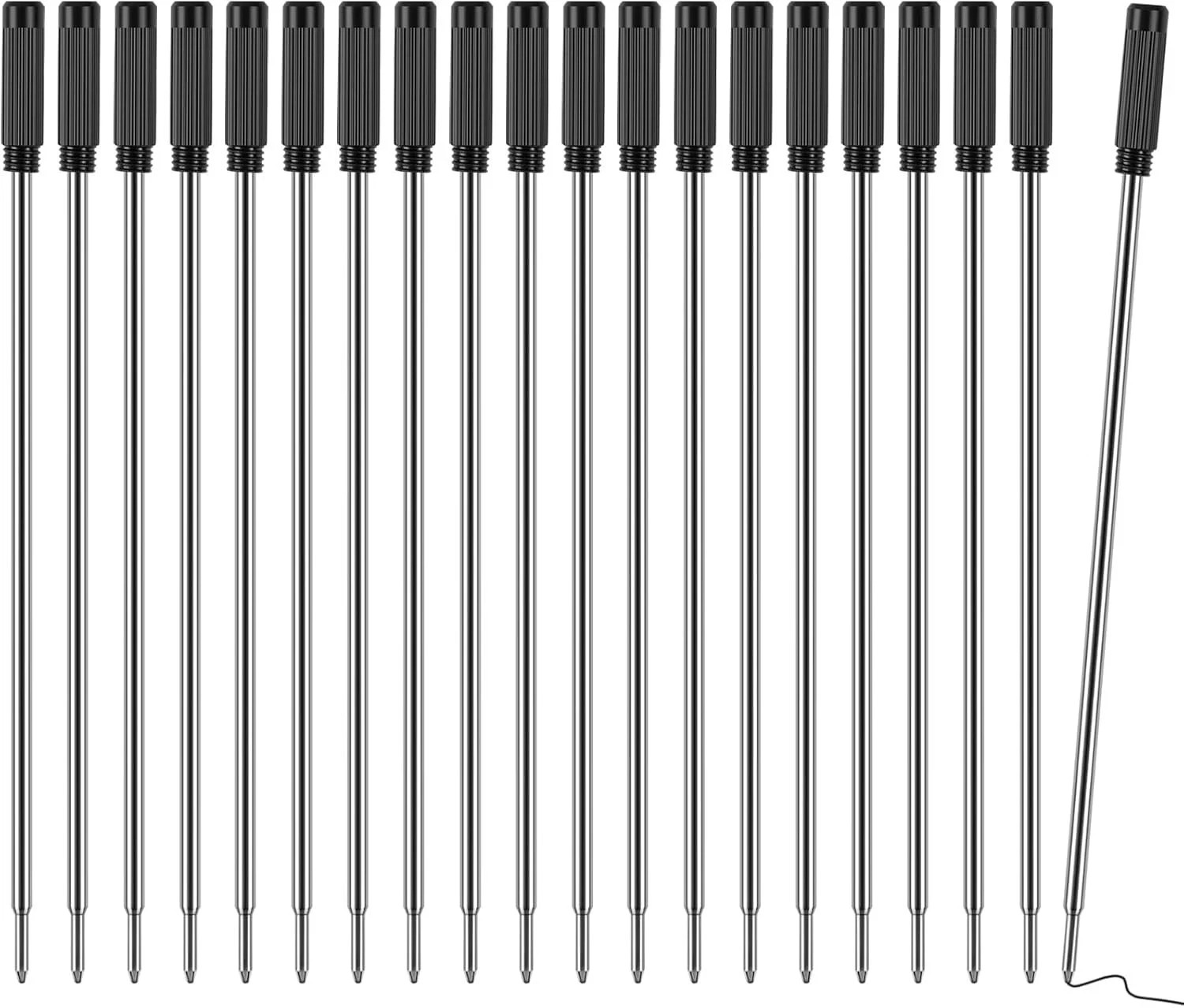 20Pcs Cross Style Ballpoint Pen Refills Smooth Flow Ink 1.0mm Medium Point Black