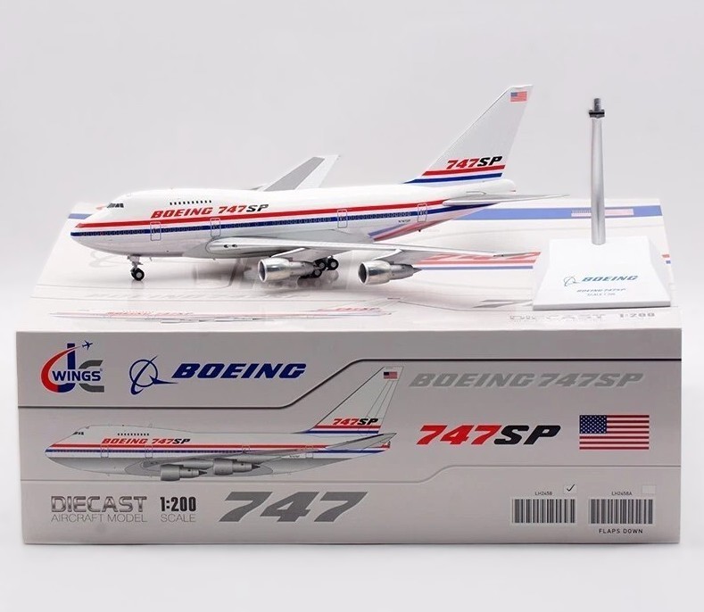 JC Wings LH2458 Boeing 747SP House Livery N747SP Diecast 1/200 Model Airplane