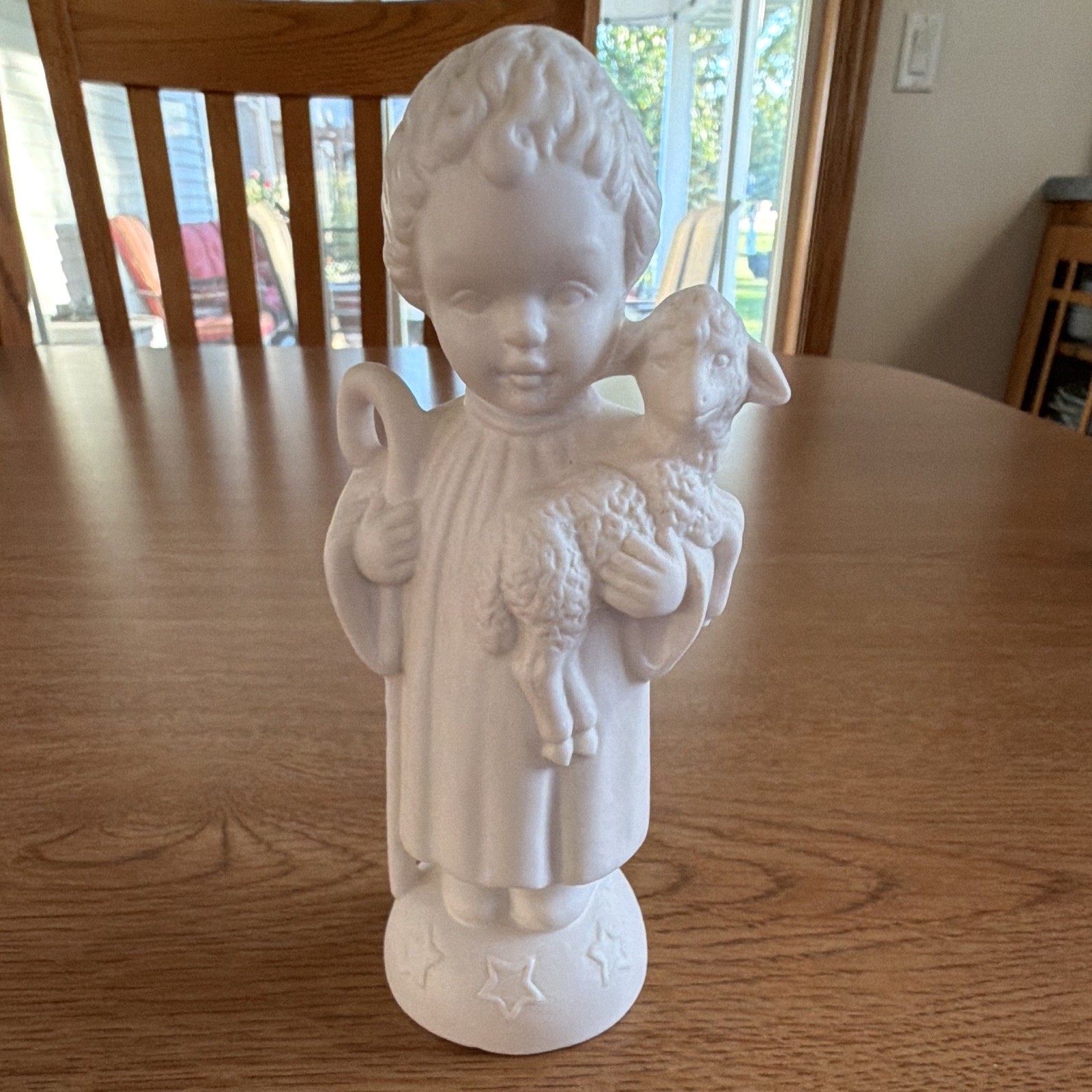 Vintage 1967 Goebel HJ32 Shepherd Boy Lamb White Bisque Figurine W Germany