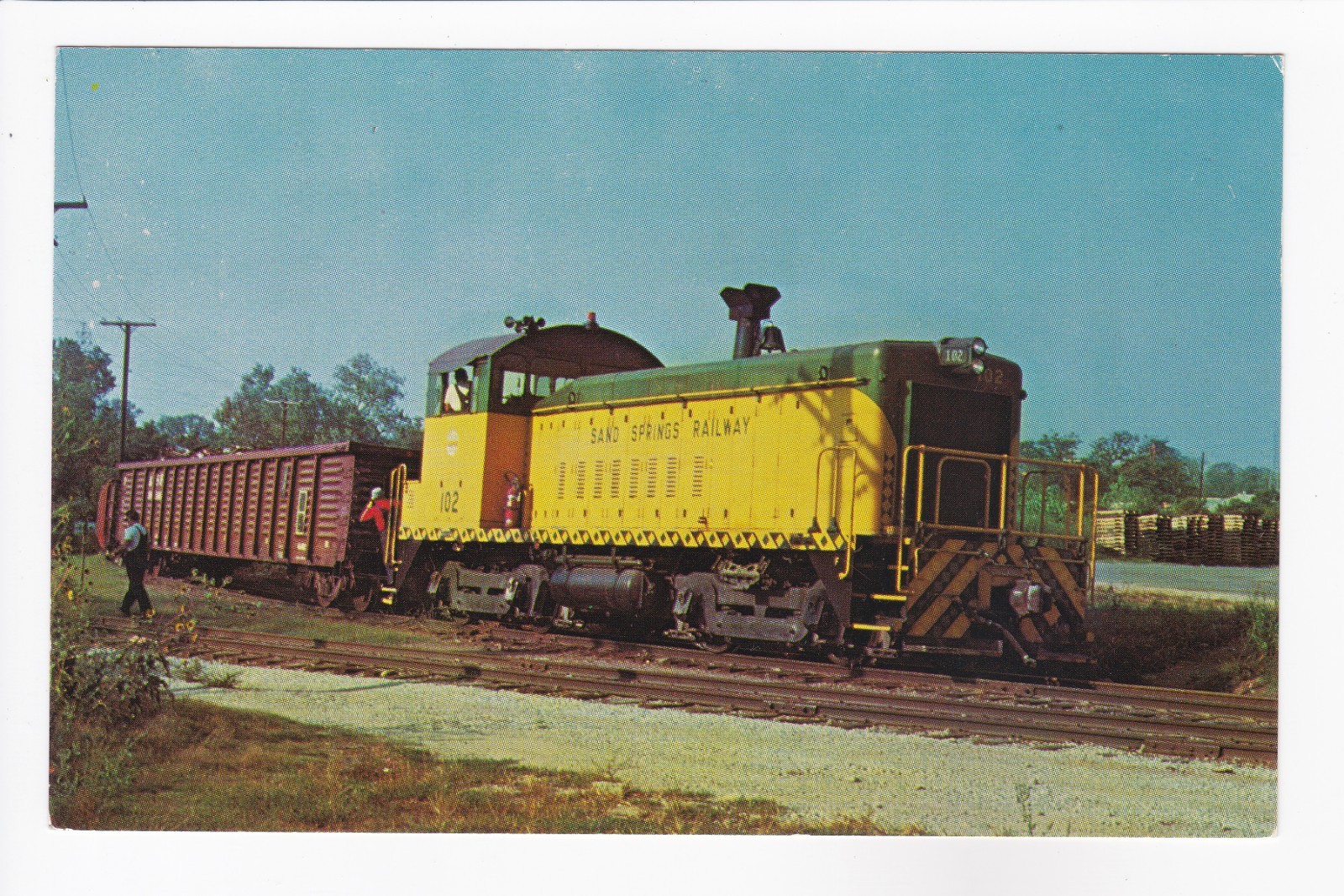 Sand Springs Railway\'s Number 102 Sand Springs Oklahoma Chrome Postcard