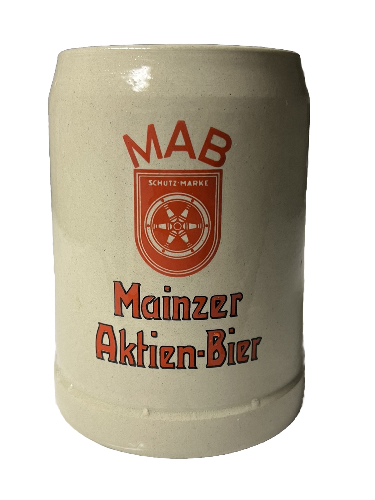 Vintage MAB Mainzer Aktien-Bier Schutz Marke 0.5 L Stoneware Mug