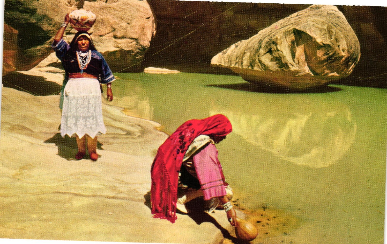 Vintage Postcard - Acoma Indian Water Hole Albuquerque New Mexico c1960 Unposted