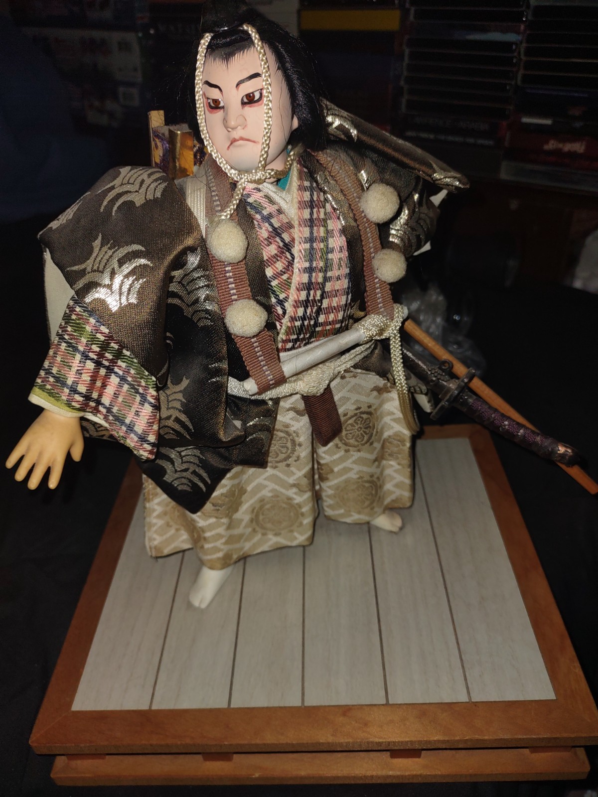 Vintage Japanese Doll Samurai Benkei Monk Warrior Kabuki Noh Kimono Sword Figure Vintage Japanese Doll Samurai Benkei Monk Warrior Kabuki Noh Kimono Sword Figure
