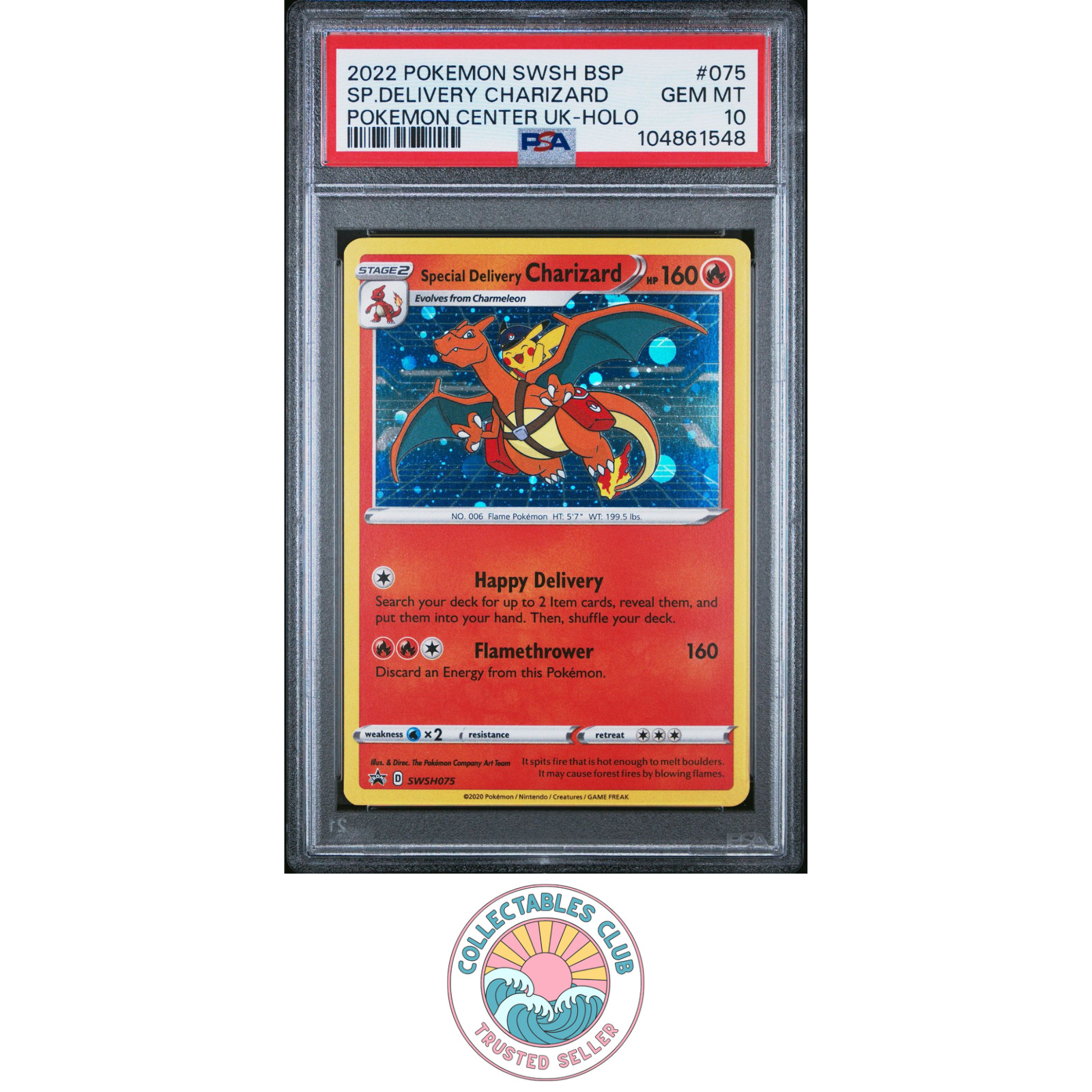 PSA 10 SPECIAL DELIVERY CHARIZARD 075 POKEMON SWSH 2022 BLACK STAR PROMO HOLO