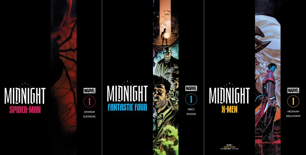 Set of all 3 Marvel Midnight #1 X-Men Spider-Man Fantastic Four 