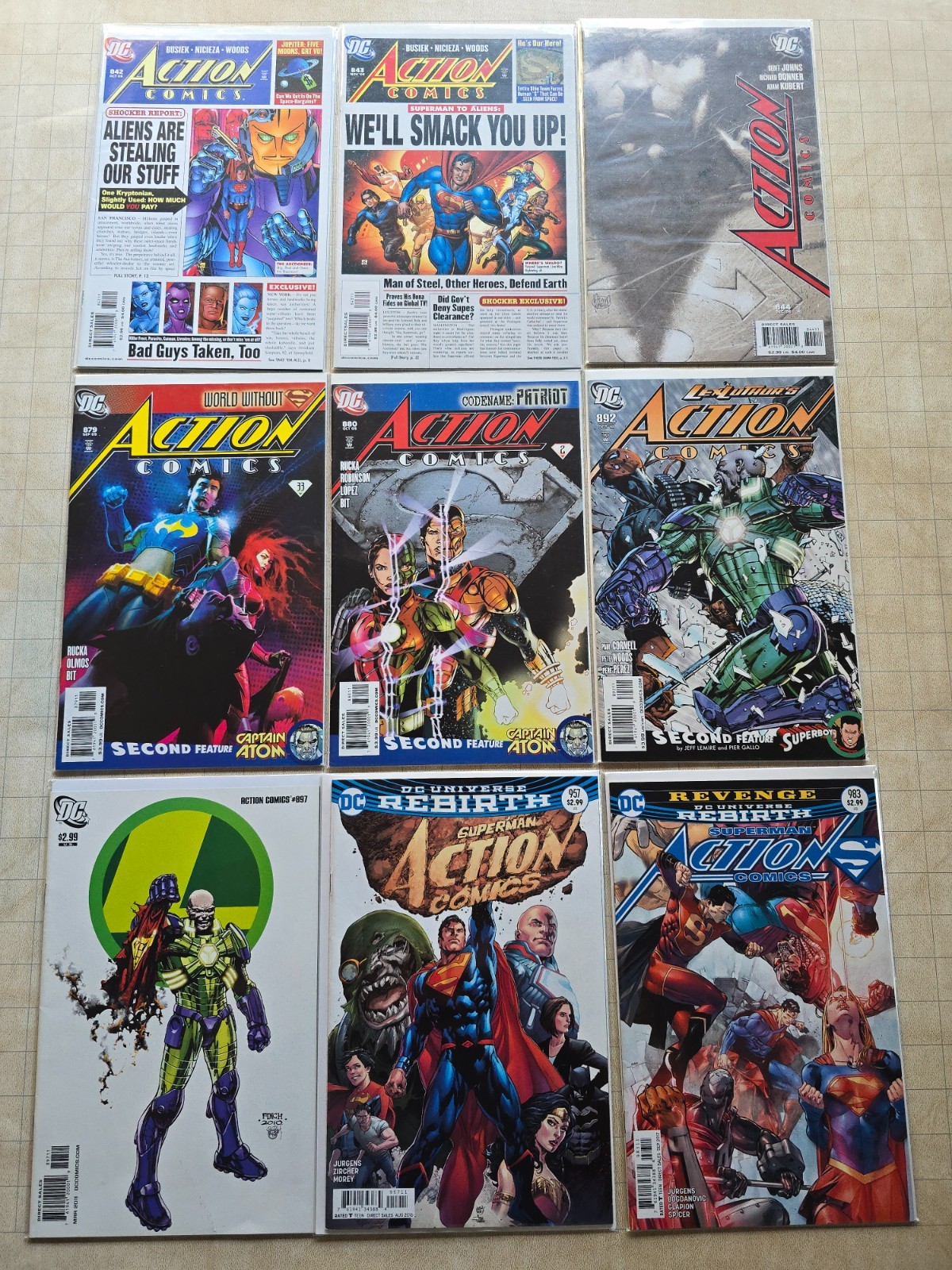 Action Comics Lot of  9 DC Comics SEE DETAILS FOR ISSUE #s 842-983