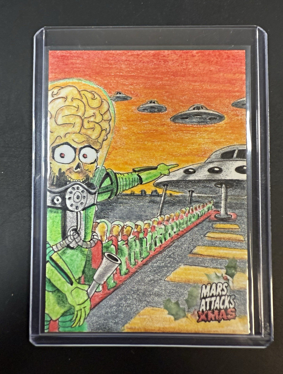 Topps Mars Attacks Christmas 2026 Martian 1/1 Sketch Auto Guy Holzer