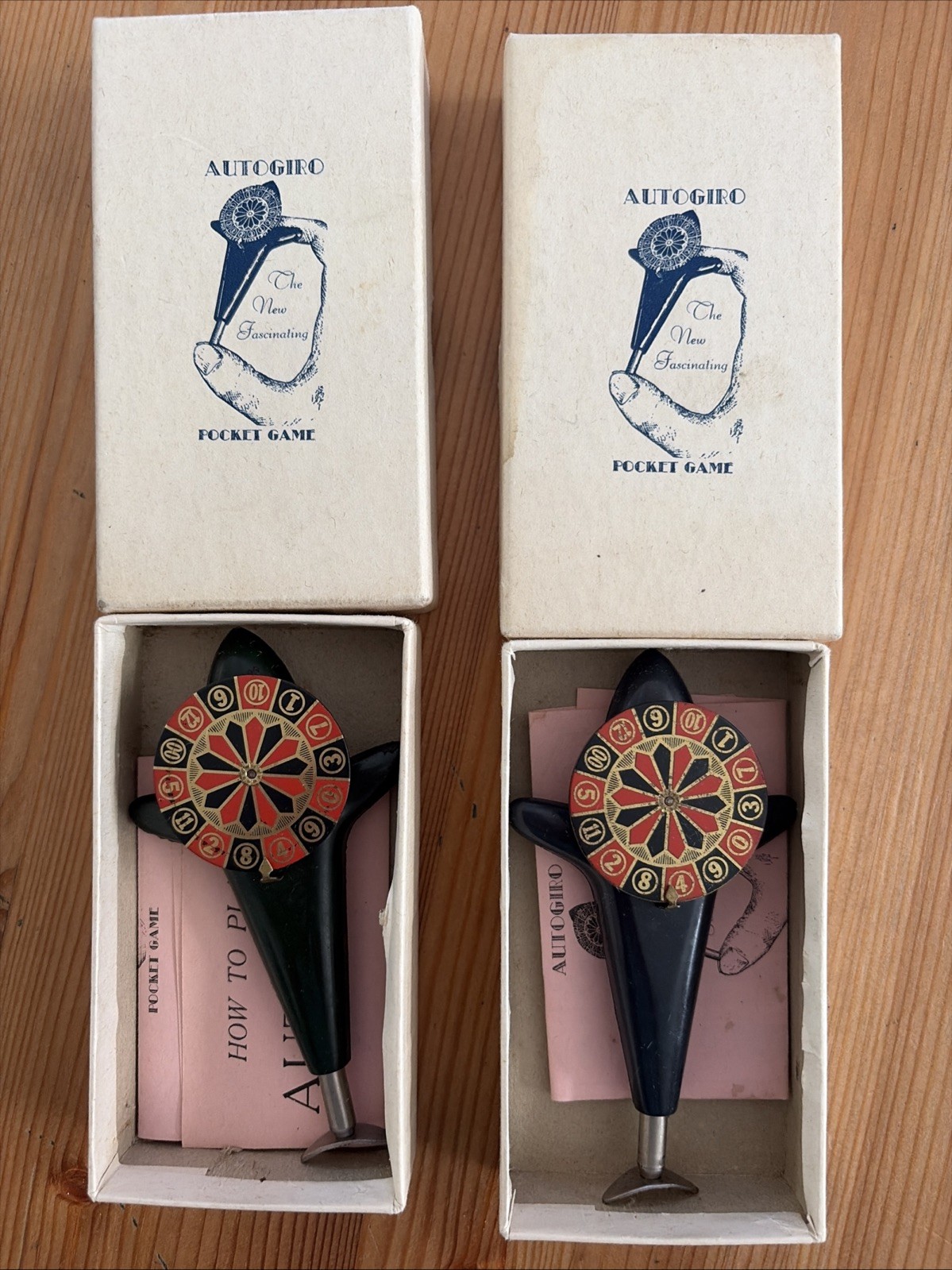 Rare Autogiro Pocket Roulette Spinning Wheel Gambling Bakelite In Original Box