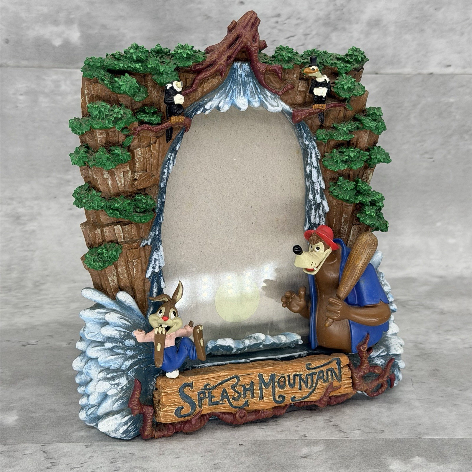 Vtg Disney Splash Mountain Resin 3D Picture Frame Brer Rabbit & Bear Retired HTF