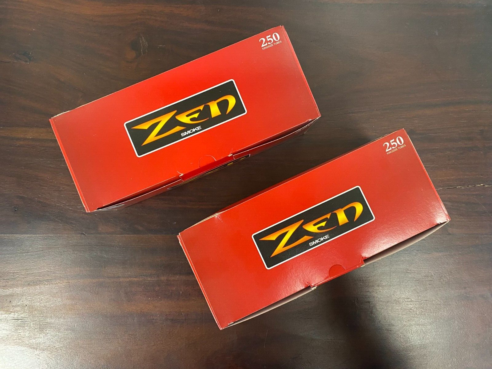 Zen Cigarette Tubes Red Full Regular King Size Tubes 2 Boxes(250CT) Ships In Box