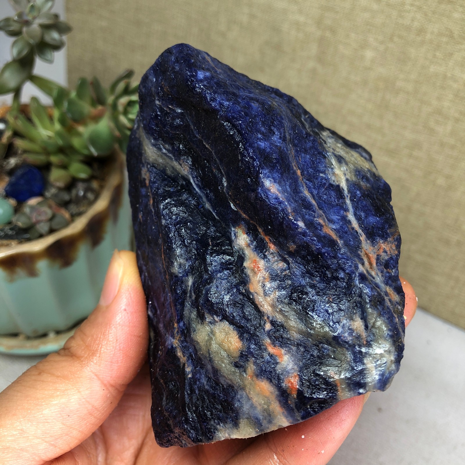 78mm Natural sodalite crystal semi-precious rough original Specimen 303g A6054