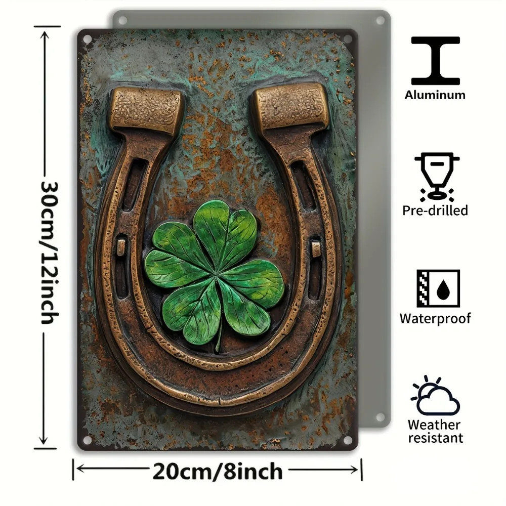 Exquisite Vintage Irish Harp Aluminum Wall Tin Metal Signs Home Décor 8x12 with 
