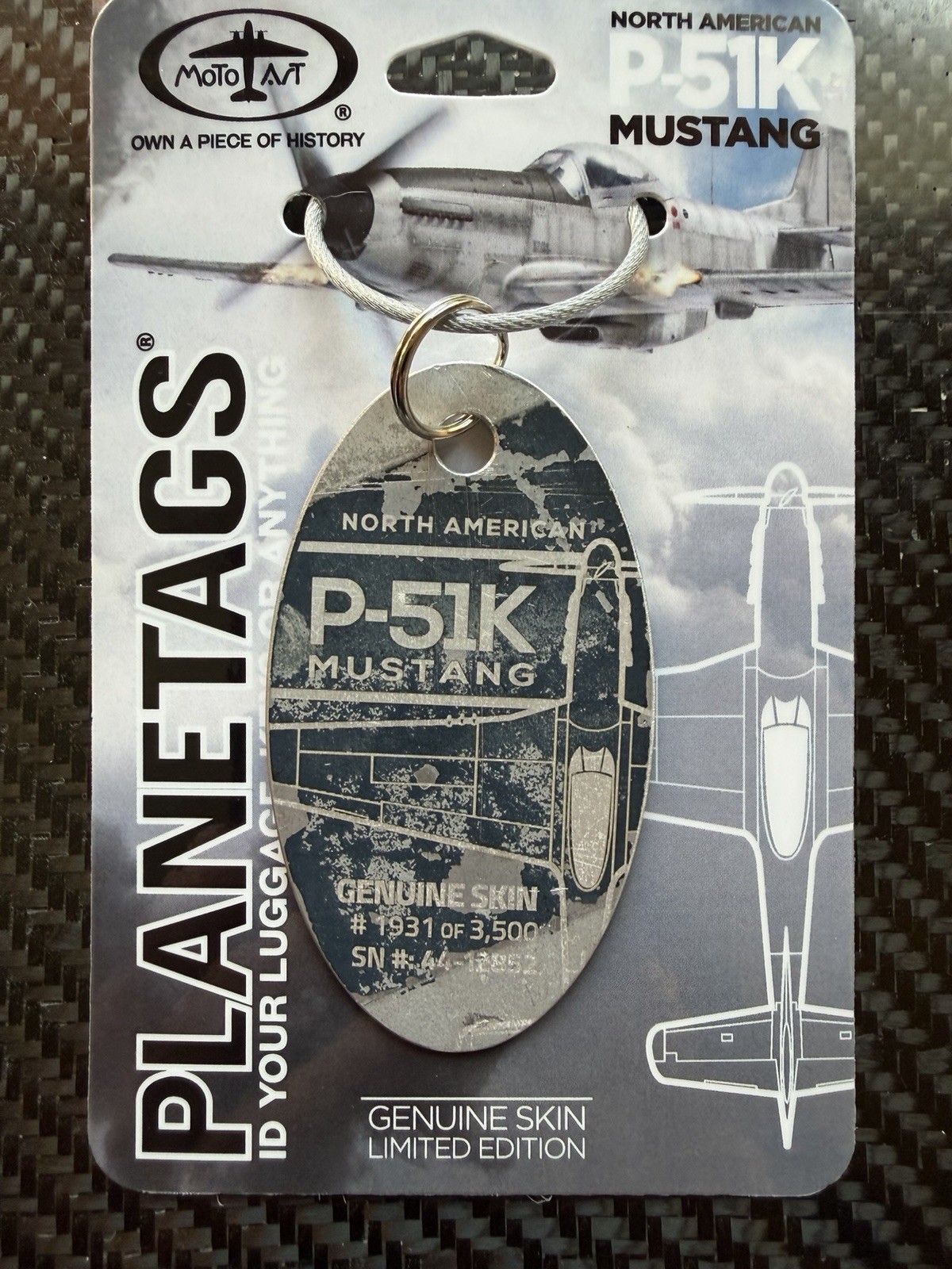 MotoArt Planetags North American P-51K Mustang Blue/Silver EASTER EGG