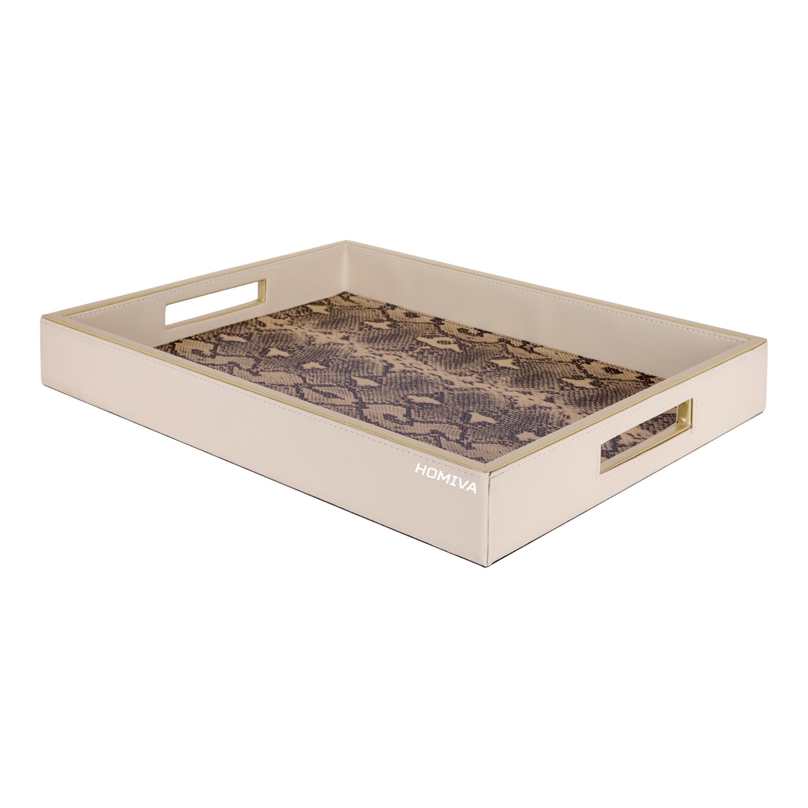 HOMIVA Premium Pink Faux Leatherette Serving tray Large