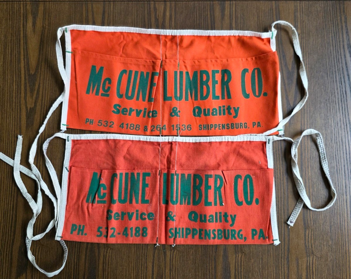 2 Vintage Cloth Canvas Nail Apron Pennsylvania 