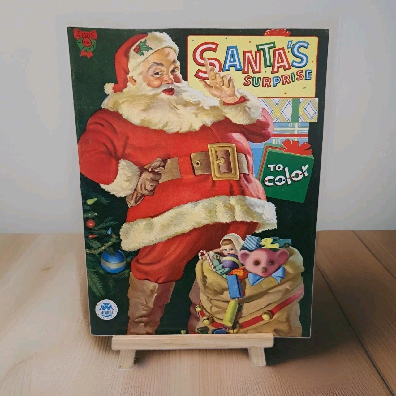 1949 Santa's Surprise Coloring Book Merrill Publishing Co. Chicago, IL 