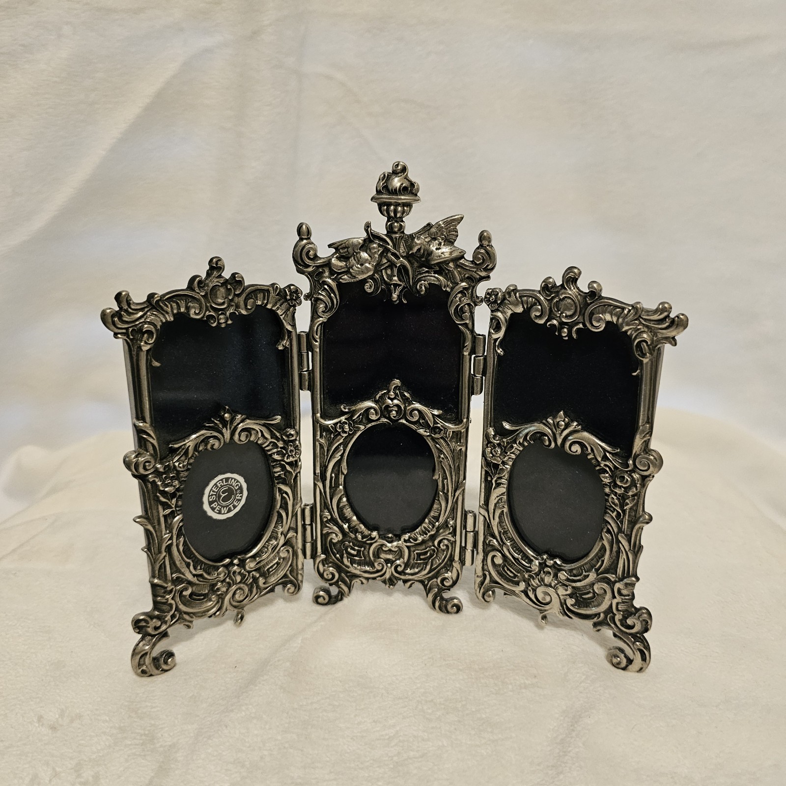 Elias Vintage 1992 American 1812 Tri Fold Frame Sterling Pewter Good Forever USA