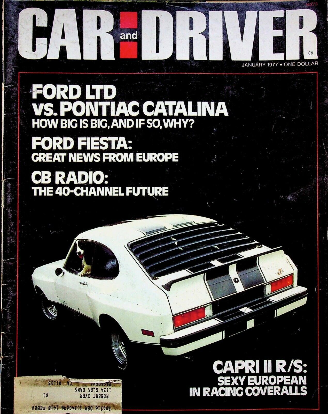 FORD LTD VS.PONTIAC CATALINA - CAR AND DRIVER MAGAZINE, JANUARY 1977 VOLUME 22