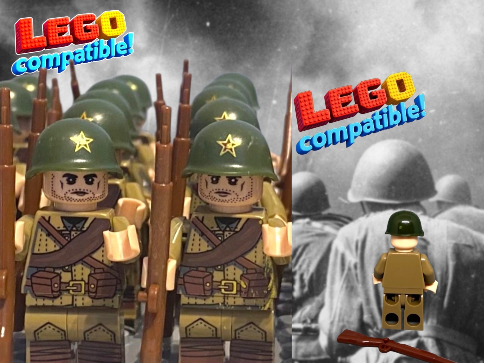 8x Figures USSR RUSSIAN Soviet Union WWII RED Army Soldier Military Minifigures 