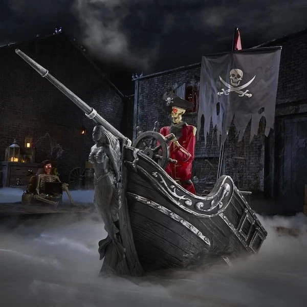 9.5FT Dead Water Animated LED Pirate Ship Halloween Yard Decoration 2026 PROPNEW