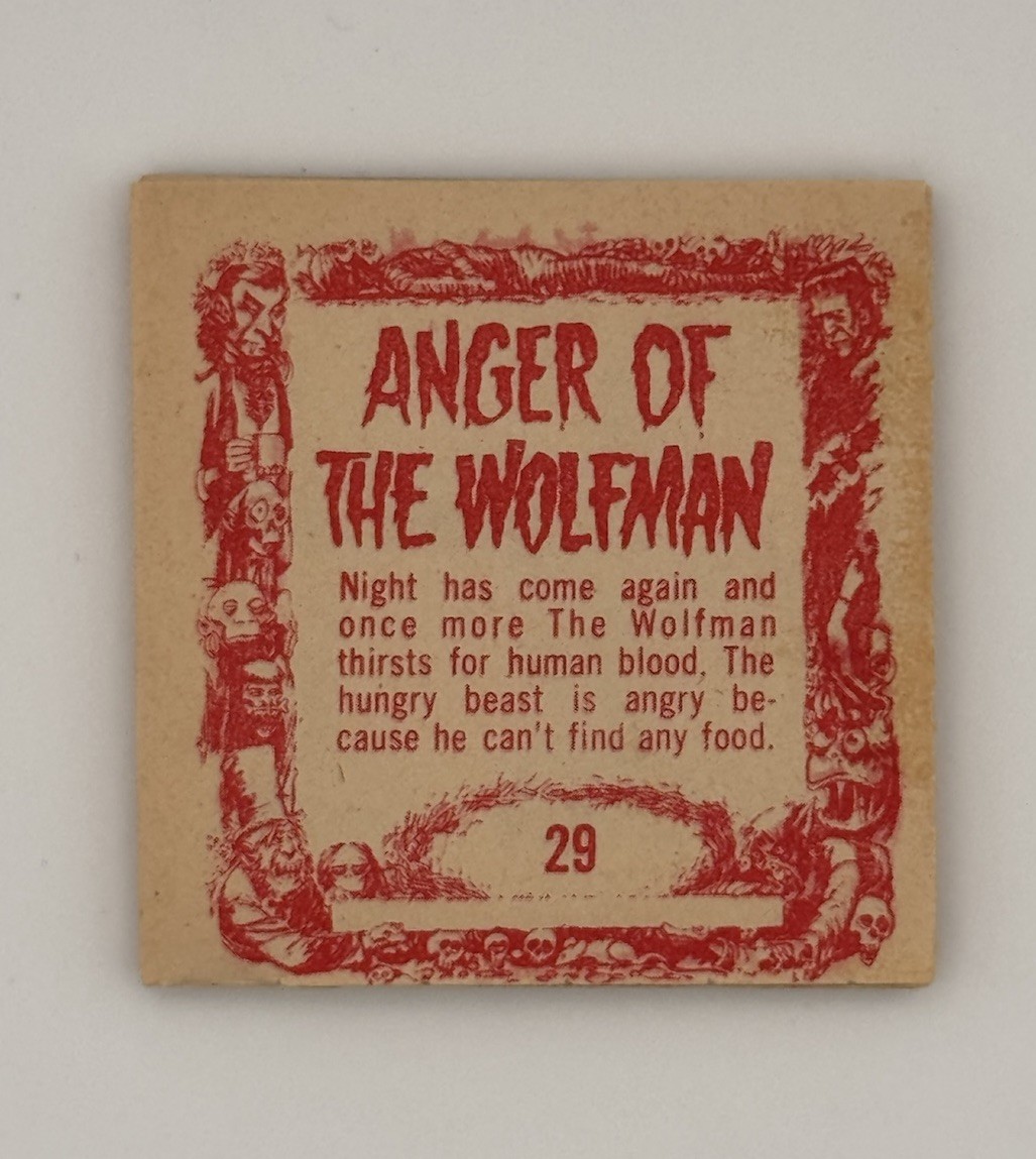 1963 Topps Monster Flip Movie Book #29 ANGER OF THE WOLFMAN Universal Pictures