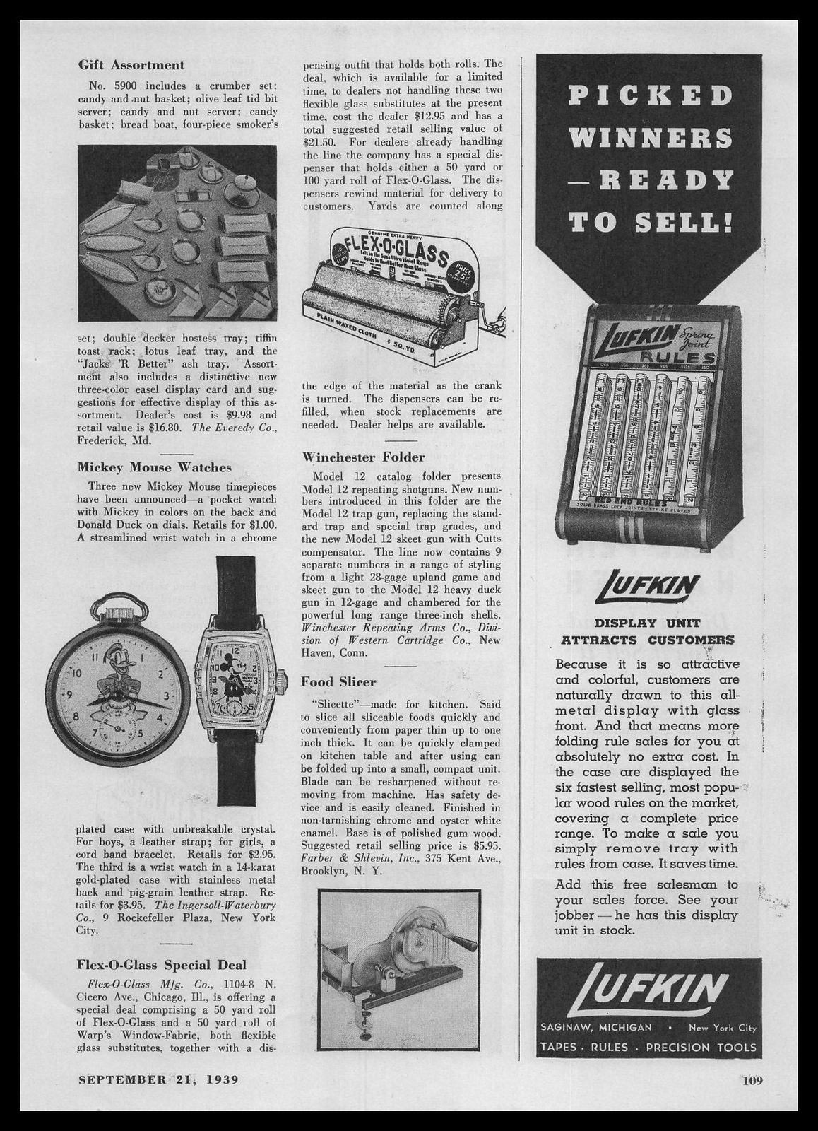 1939 Ingersoll Waterbury Mickey Mouse Disney Donald Duck Watch Article Print Ad