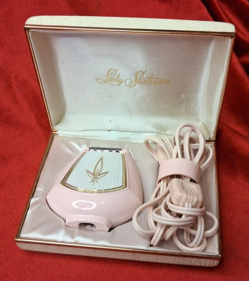 Vtg. 1960s Lady Sunbeam Shaver Model LSG Pink & Gold Starburst - Parts / Repair