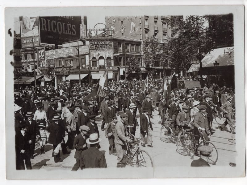 WWI Departure of Belgian Volunteers Paris France 5x7 M. Rol Original Photo