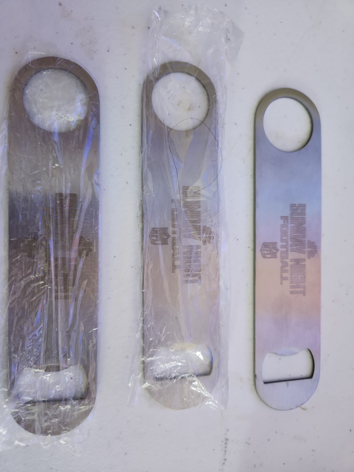 Sunday Night Football Stainless Steel Bottle Openers (3) New