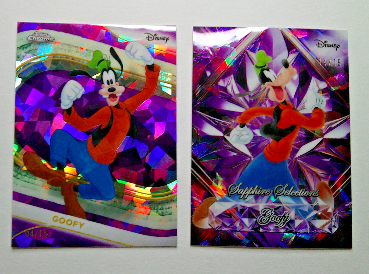 GOOFY 2025 Topps Chrome Disney SAPPHIRE Selections #/15 & Purple Refractor #/15