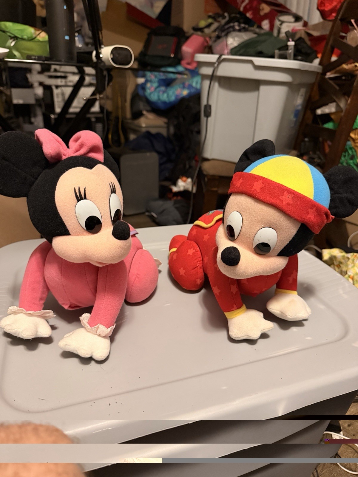 Mattel Vintage Disney 1995 Baby Touch N Crawl Minnie/Micky Mouse TESTED  Lot 2