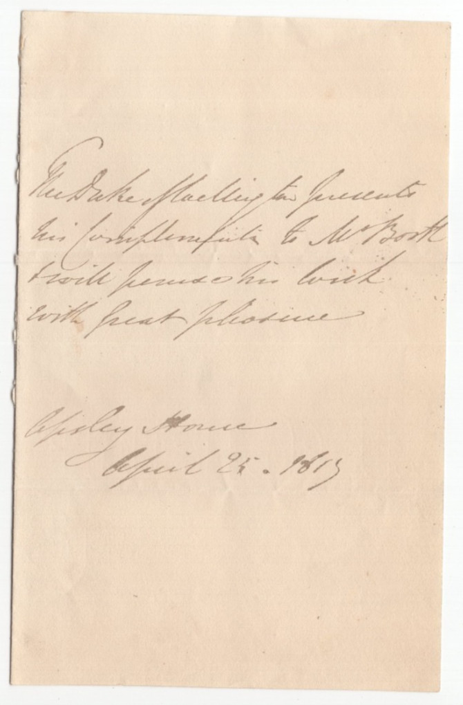 Arthur Wellesley 1st Duke of Wellington Signed Letter 1813 / Autographed