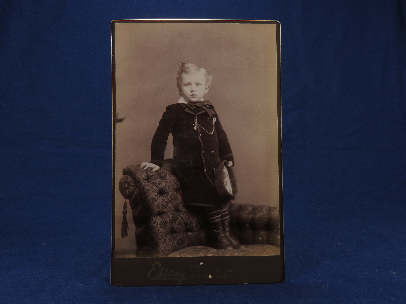 1886 Essery Cabinet Photo St. Paul Minn Young Boy High Tops Papas Watch Chain